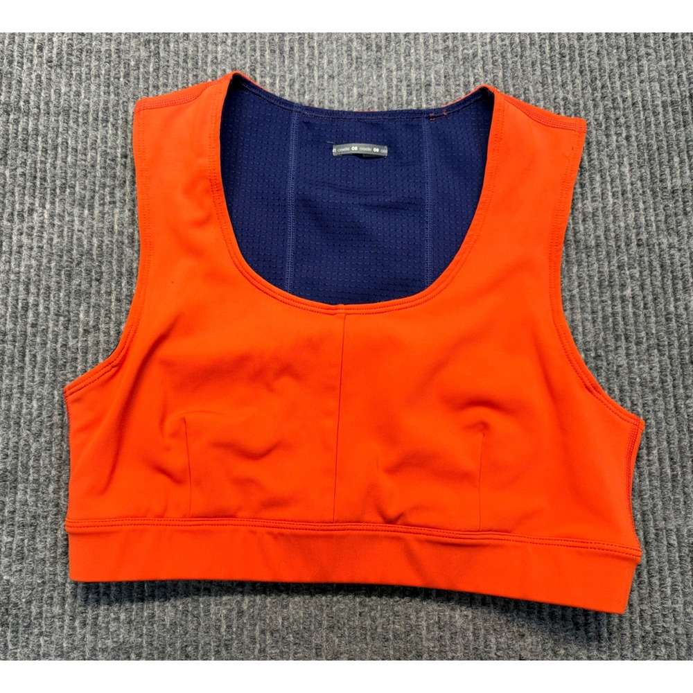 Oiselle Women 08 Orange Mesh Back Running Sports Bra Athletic Top